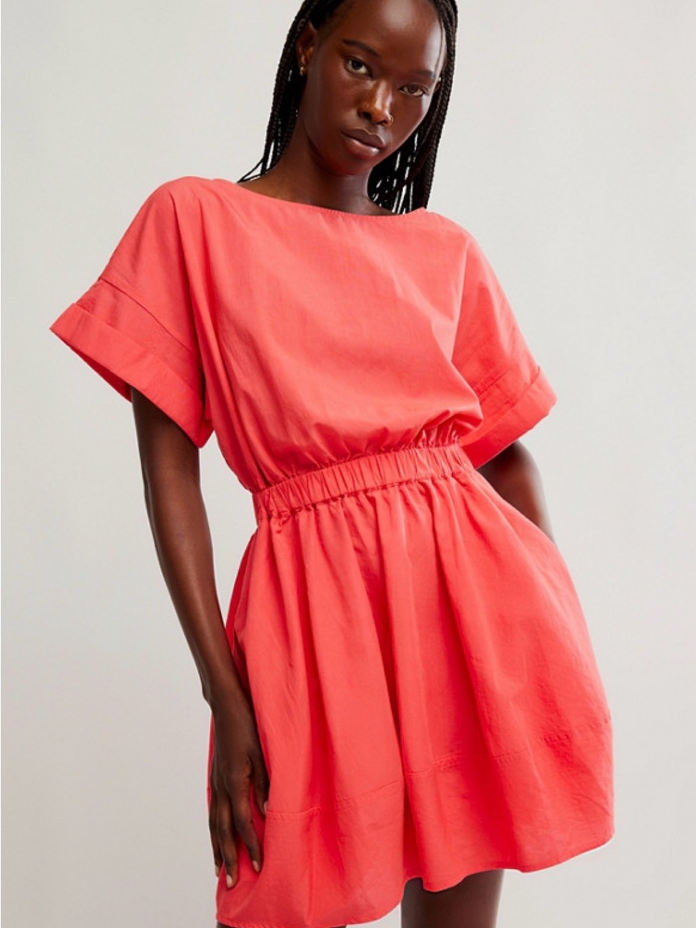 Free People Coral Pink Mini Dress